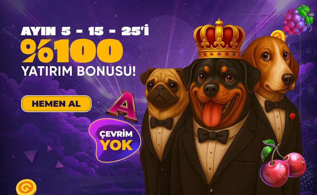 Gettobet — Ayın 5, 15 ve 25'inde %100 çevrimsiz bonus