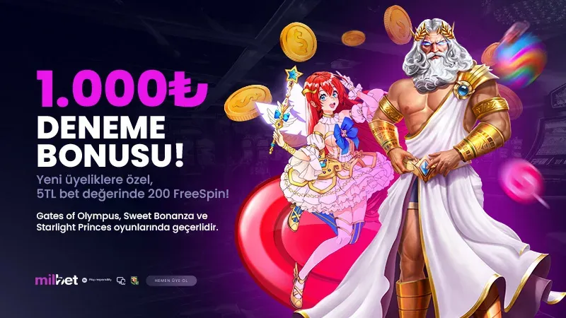 Milbet — 1.000 ₺ deneme bonusu