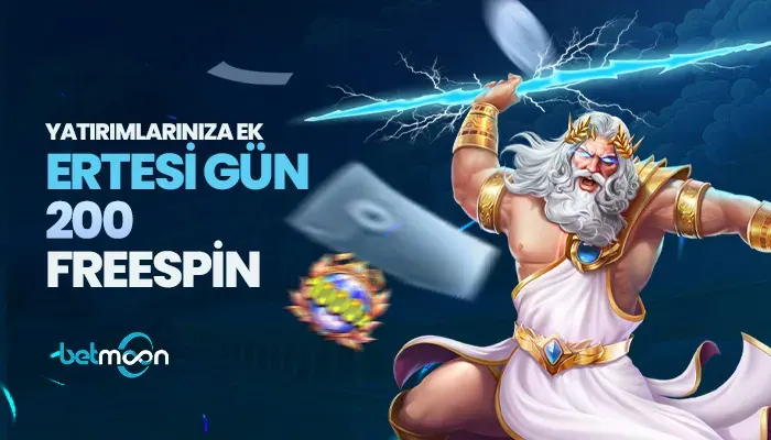 Betmoon — Ertesi gün 200 freespin
