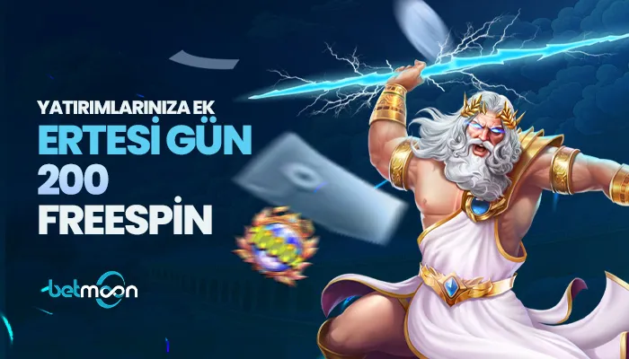 Betmoon — Ertesi gün 200 freespin