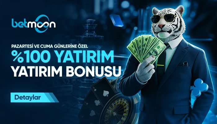 Betmoon — Pazartesi ve cuma %100 yatırım bonusu